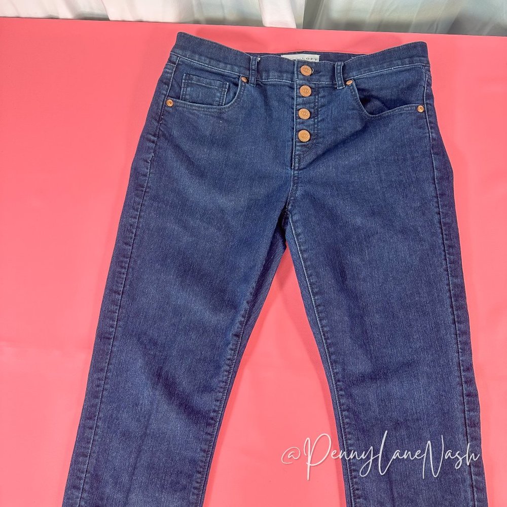 Loft Exposed Button Fly Modern Skinny Jeans - Picture 3 of 11